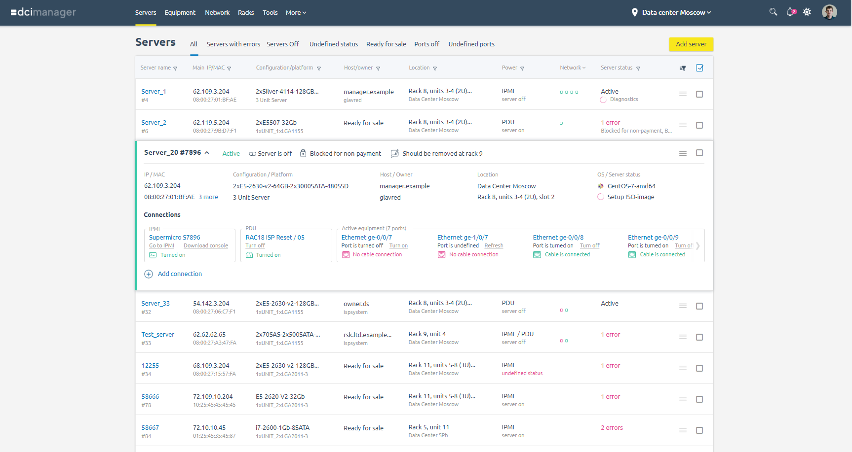 DCImanager 6, your smart assistant in equipment management | ISPsystem